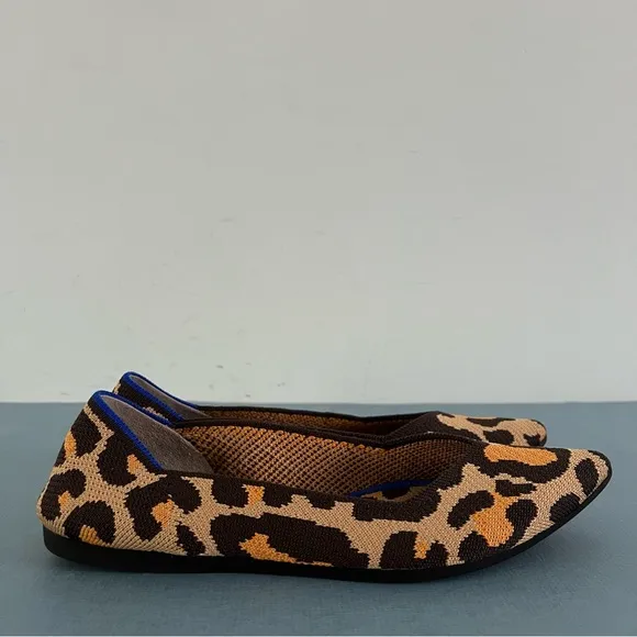 Rothy’s The Point Big Cat Leopard Print Ballet Flats