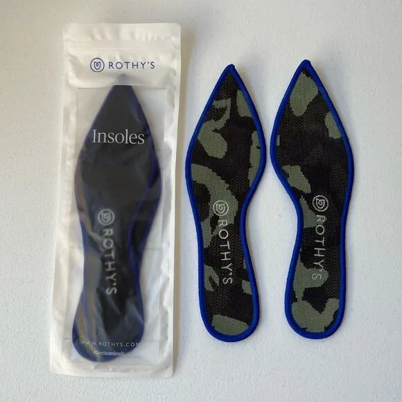 Rothy's The Point Camo Ballet Flats Comfort Washable Army Olive Green Size 8.5