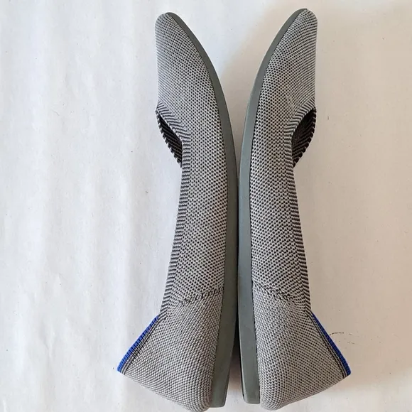 Rothy's The Point Cloud Grey Birdseye Knit Fabric Ballet Flats SZ 8