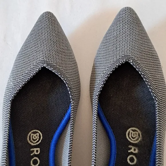 Rothy's The Point Cloud Grey Birdseye Knit Fabric Ballet Flats SZ 8