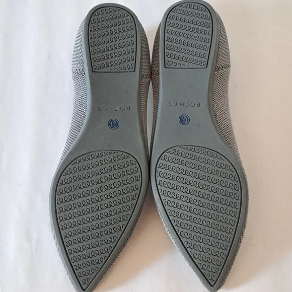 Rothy's The Point Cloud Grey Birdseye Knit Fabric Ballet Flats SZ 8