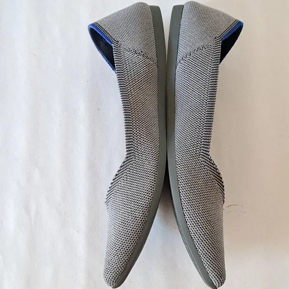 Rothy's The Point Cloud Grey Birdseye Knit Fabric Ballet Flats SZ 8