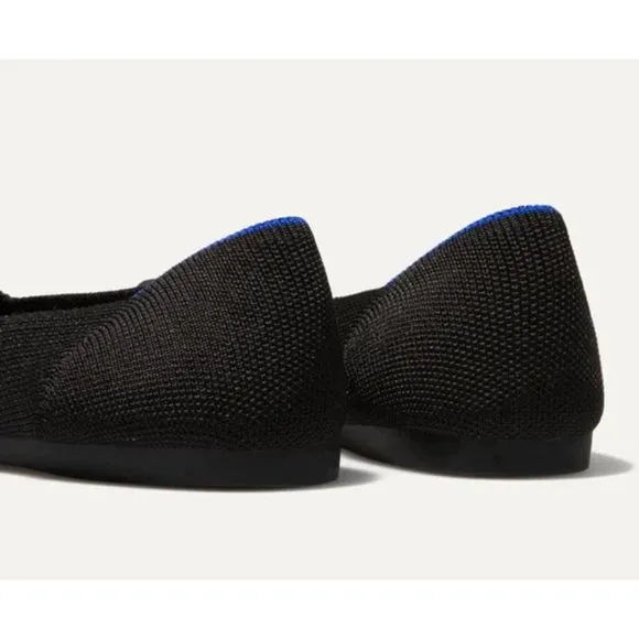 ROTHY'S The Point Comfy Pointed-Toe Knit Upper Slip-on Flats Black Size 10 NWOB