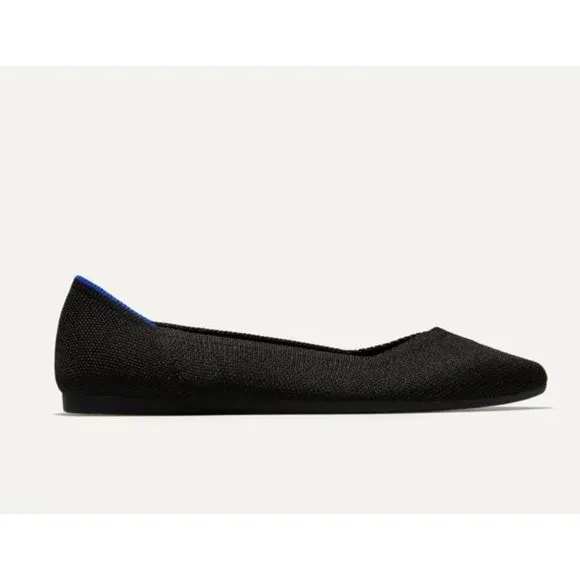 ROTHY'S The Point Comfy Pointed-Toe Knit Upper Slip-on Flats Black Size 10 NWOB