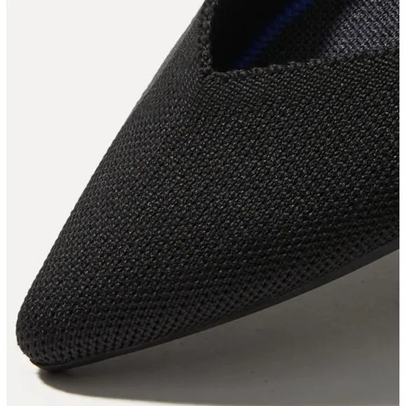 ROTHY'S The Point Comfy Pointed-Toe Knit Upper Slip-on Flats Black Size 10 NWOB