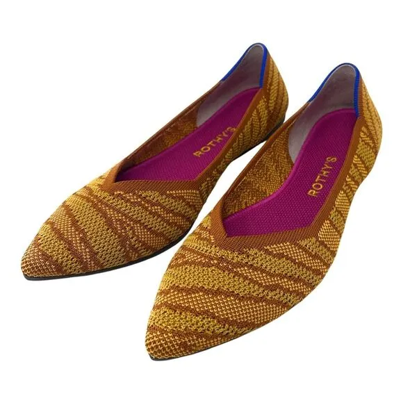 Rothy's The Point Flats Driftwood Brown Women's Size 9 Sustainable Comfortable