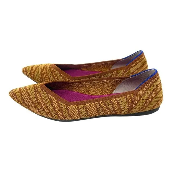 Rothy's The Point Flats Driftwood Brown Women's Size 9 Sustainable Comfortable