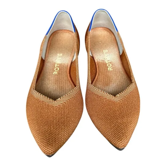 Rothy’s The Point Flats – Size W7, Warm Brown/Orange