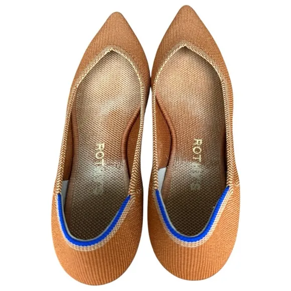 Rothy’s The Point Flats – Size W7, Warm Brown/Orange