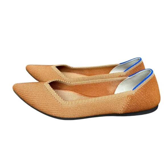 Rothy’s The Point Flats – Size W7, Warm Brown/Orange