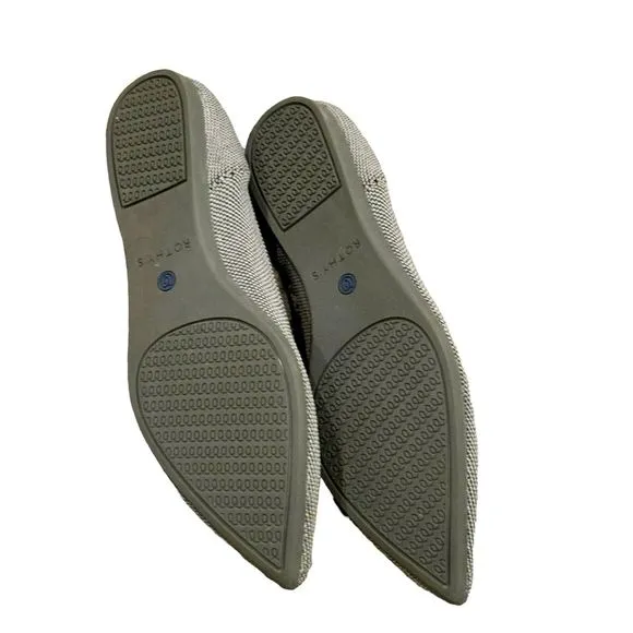 ROTHY'S The Point Knit Upper Slip-on Flats in Grey Size 8 NWOB