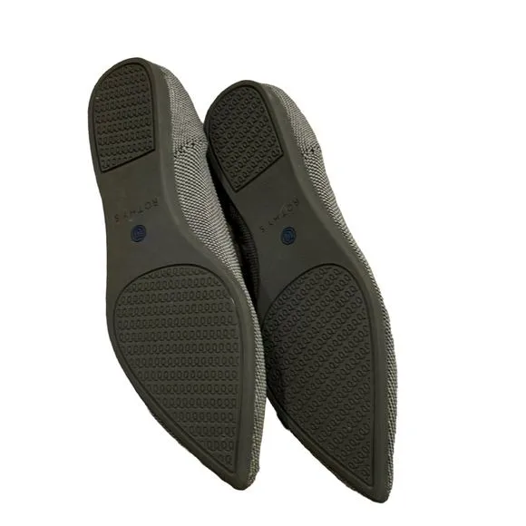 ROTHY'S The Point Knit Upper Slip-on Flats in Grey Size 8 NWOB