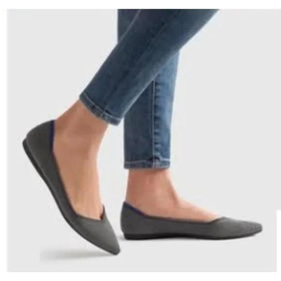 ROTHY'S The Point Knit Upper Slip-on Flats in Grey Size 8 NWOB