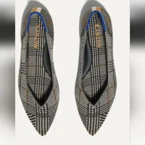 Rothy's The Point Li Flats In Black Glen Size 5 NWOT