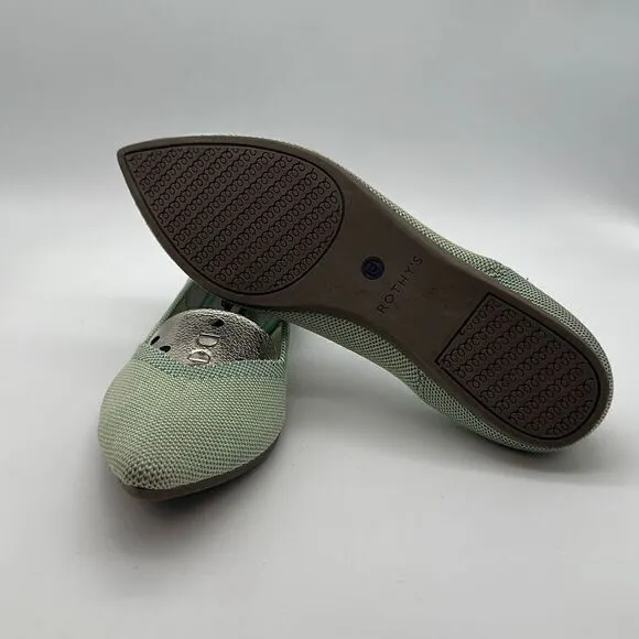 Rothy's The Point Limited Edition Mint Green Washable Comfort Flats Womens 7