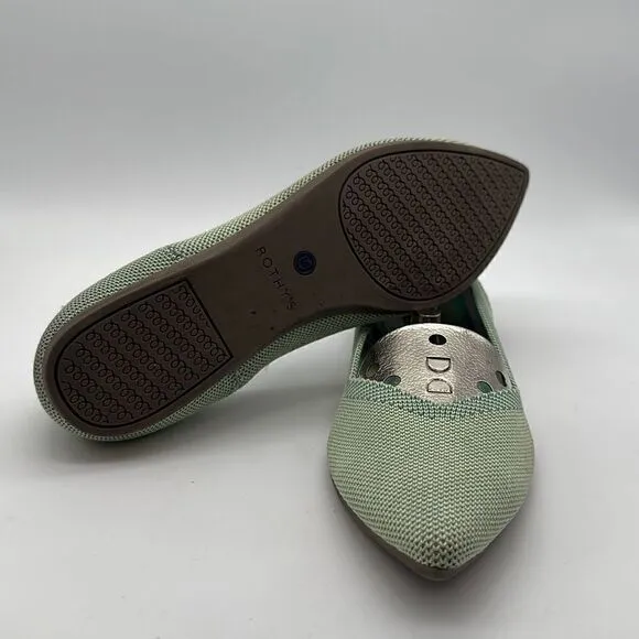 Rothy's The Point Limited Edition Mint Green Washable Comfort Flats Womens 7