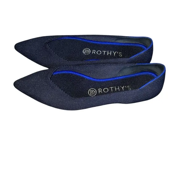 Rothy’s The Point Navy Flats Size 8