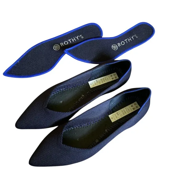 Rothy’s The Point Navy Flats Size 8