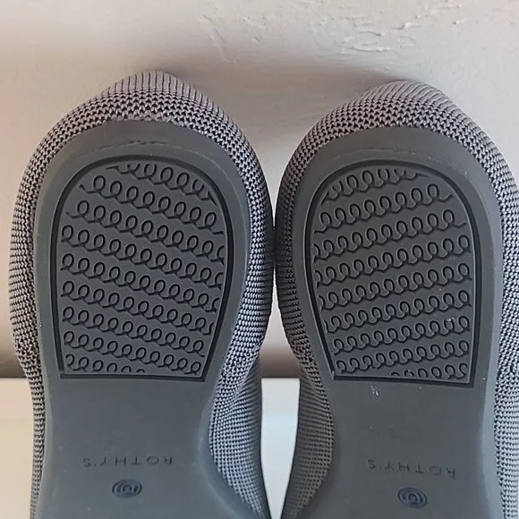 Rothys The Point Pebble Gray Flats Women's Size 10.5