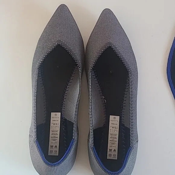 Rothys The Point Pebble Gray Flats Women's Size 10.5