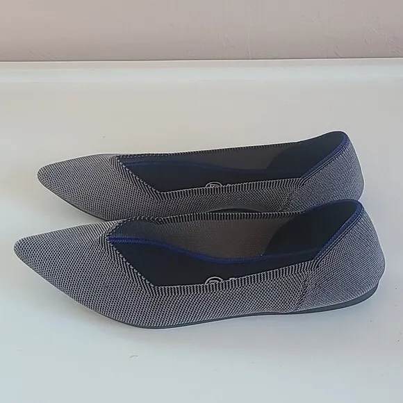 Rothys The Point Pebble Gray Flats Women's Size 10.5