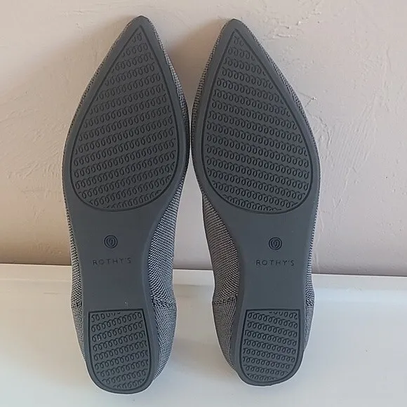 Rothys The Point Pebble Gray Flats Women's Size 10.5