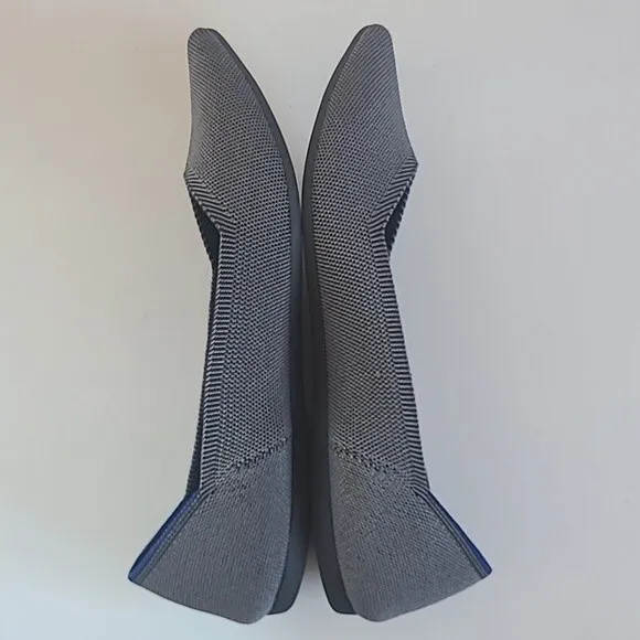 Rothys The Point Pebble Gray Flats Women's Size 10.5