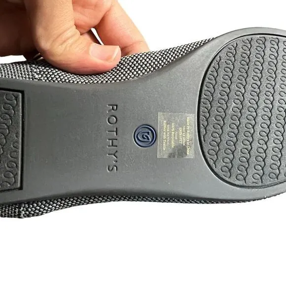 Rothy’s The Point Pointed Toe Flats Cloud Grey Bird Eye Size 9