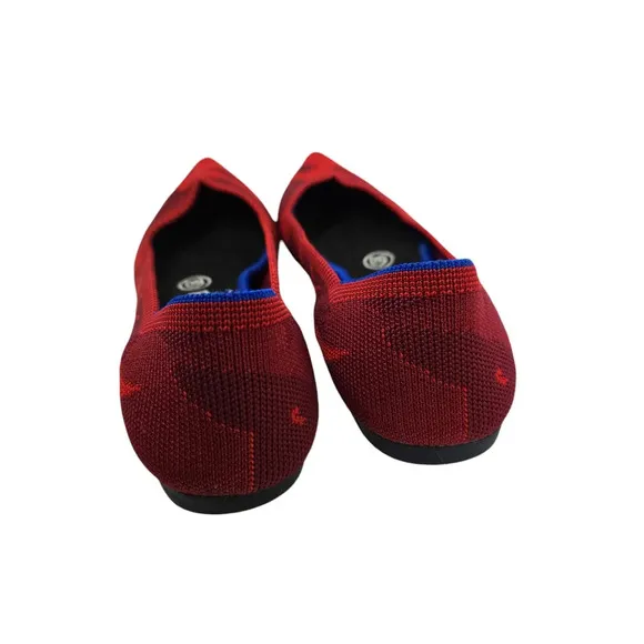 Rothy's The Point Red Camo Pointed Toe Flats Size W7
