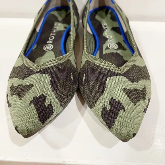 Rothy's The Point Womens Flats Shoes Size 12 Jungle Green Camo Slip On Comfort