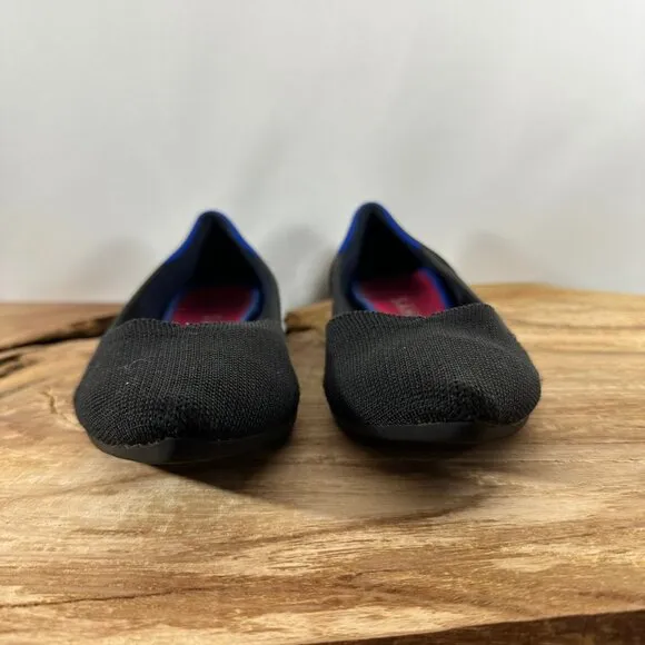 Rothy's The Point Women's Slip-On Pointed-Toe Flats, Solid Black Color, Size 8