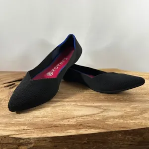 Rothy's The Point Women's Slip-On Pointed-Toe Flats, Solid Black Color, Size 8