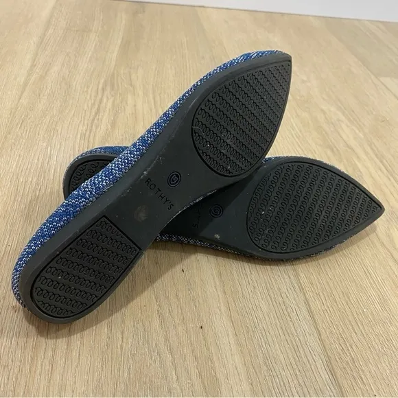 Rothy’s The Pointed Indigo Heather Ballet Flats Size 6