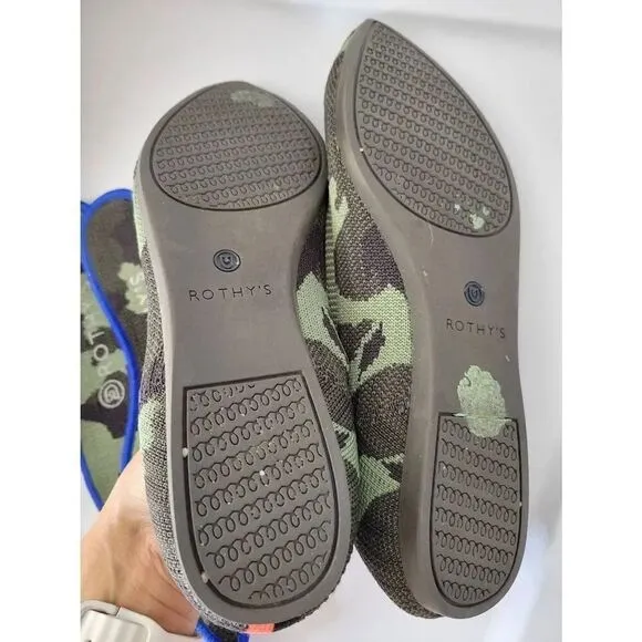 Rothy’s The Point Olive Camo Pointed Toe Flats W7.5