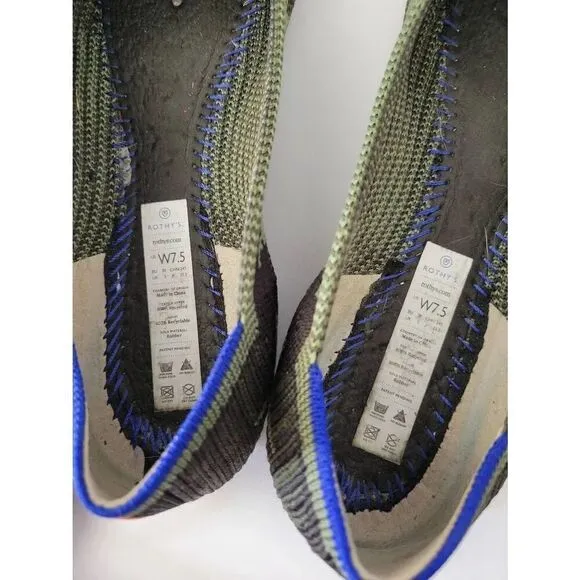 Rothy’s The Point Olive Camo Pointed Toe Flats W7.5