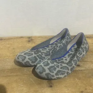 Rothy's‎ the flats grey and blue spotted leopard slip on shoes comfort retired