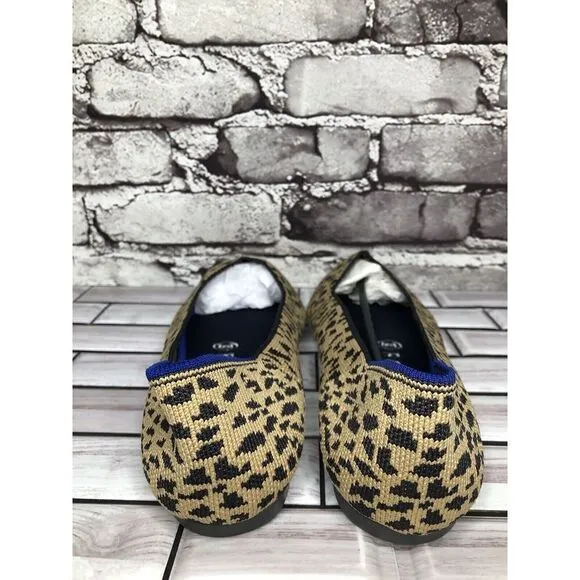Rothy’s The Point Leopard Cheetah Print Fabric Pointed Ballet Flats Women Sz 9.5