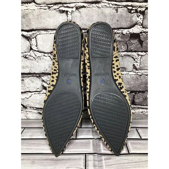 Rothy’s The Point Leopard Cheetah Print Fabric Pointed Ballet Flats Women Sz 9.5