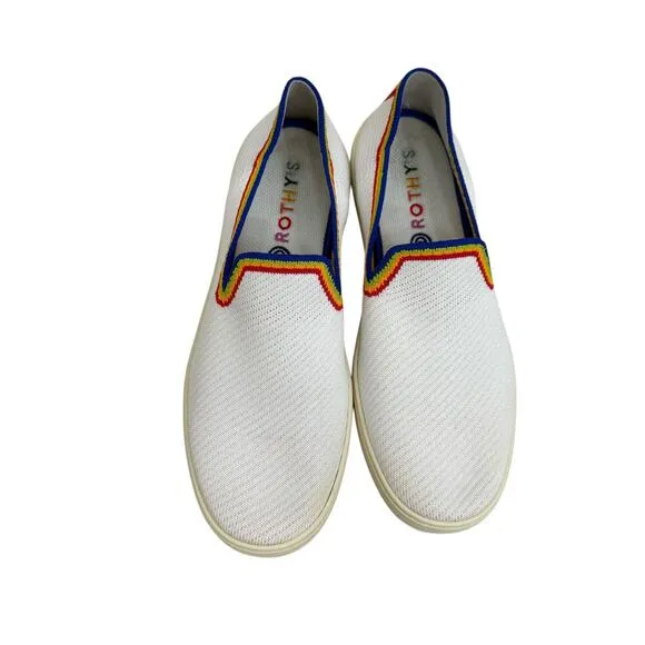 Rothy’s White Rainbow Sneakers Size 10.5 Slip On