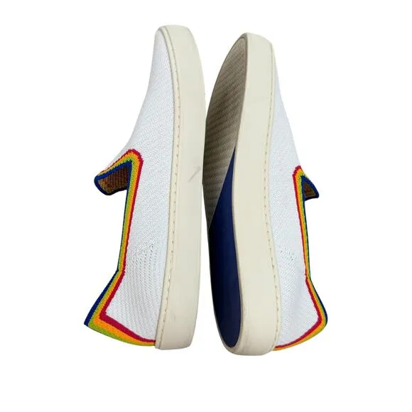 Rothy’s White Rainbow Sneakers Size 10.5 Slip On