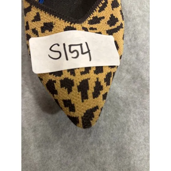 Rothy's Women's Size 10.5W Yellow Animal Leopard Print Pointed Toes Flats Shoes