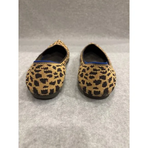 Rothy's Women's Size 10.5W Yellow Animal Leopard Print Pointed Toes Flats Shoes