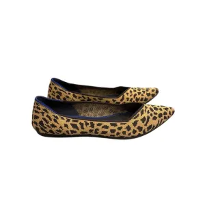 Rothy's Women's Size 10.5W Yellow Animal Leopard Print Pointed Toes Flats Shoes