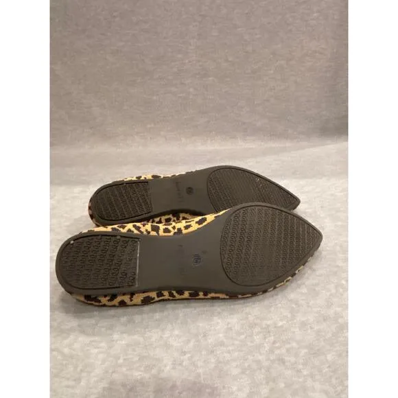 Rothy's Women's Size 10.5W Yellow Animal Leopard Print Pointed Toes Flats Shoes