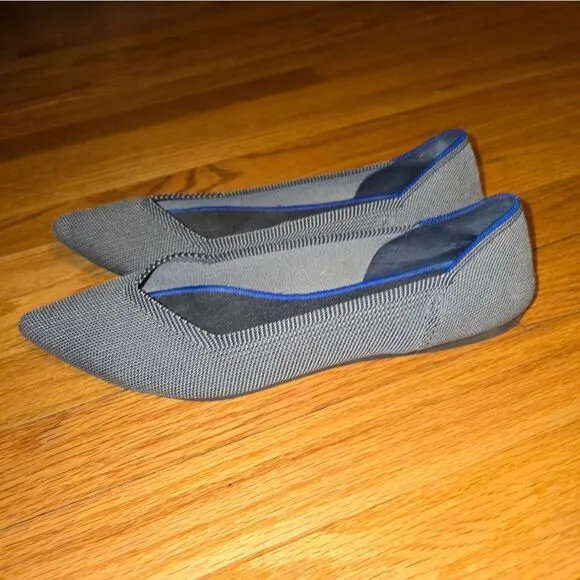 Rothys gray pointed toe slip-on flats women size 11