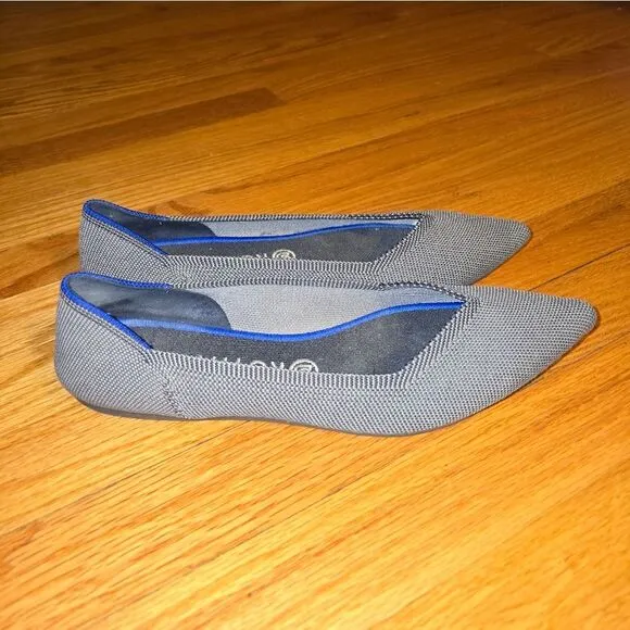 Rothys gray pointed toe slip-on flats women size 11