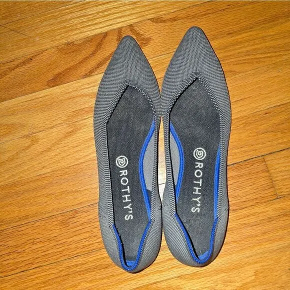 Rothys gray pointed toe slip-on flats women size 11