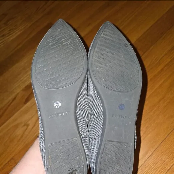 Rothys gray pointed toe slip-on flats women size 11