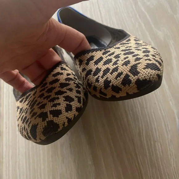 Rothy's Pointed Toe Ballet Flats US 8.5 Cheeta print Animal print blue t…