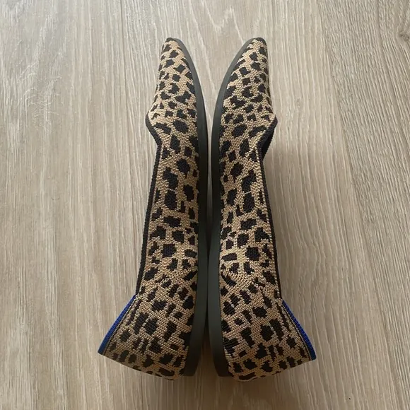 Rothy's Pointed Toe Ballet Flats US 8.5 Cheeta print Animal print blue t…
